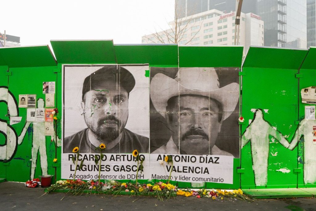 Familiares de los defensores desaparecidos realizaron una manifestación en la Glorieta de las y los desaparecidos, en la Ciudad de México, el 22 de enero de 2023. Fotografía: Ulises Martínez/ObturadorMX